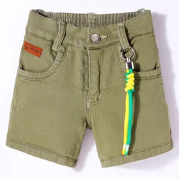 Little Kangaroos Above Knee Length Solid Denim Shorts - Pista-picture-27