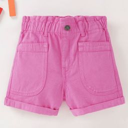 Ed-a-Mamma Cotton Woven Mid Thigh Sustainable Turn Up Shorts - Pink-image-32
