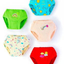 SuperBottoms Pack Of 5 Super Soft 100% Pure Cotton Breathable Briefs - Multi Colour-63