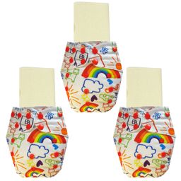 Dumbledo Cloth Diaper Leak Proof Eco-Friendly Reusable Adjustable Free Size Quick Dry Unisex With Insert Pack of 3 - White-13
