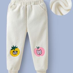 Kookie Kids Full Length Bear Embroidered Lounge Pant - Off White-image-38