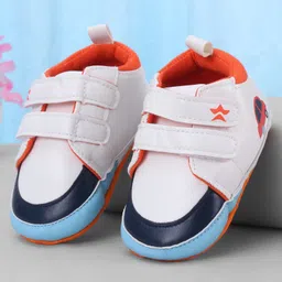 Cute Walk by Babyhug Velcro Closure Booties With Vehicle Print - White-picture-9