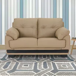 Royaloak Johor Malaysian Beige-Colored Leather 2 Seater Sofa & Bed-image-56