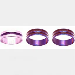 Dynamic Retail Global Set of 3 Purple Copper Finger Ring-44