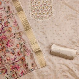 LeeliPeeri Designer Embroidered Unstitched Dress Material image 3