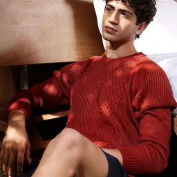 Campus Sutra Men Cable Knit Cotton Pullover-picture-19