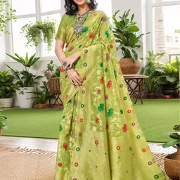 Anouk Woven Design Zari Chanderi Saree-5