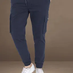 DIVISIVE Men Carrot Easy Wash Cargos Trousers-image-9