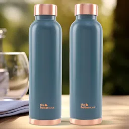 The Better Home Blue 2 Pieces Brand Logo Printed Copper Water Bottles-1 L Each-image-20