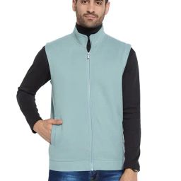 Octave Blue Regular Fit Solid Jacket-image-87