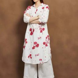 Melange By Lifestyle White Cotton Regular Fit Printed Kurta-image-63