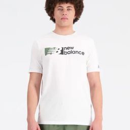 New Balance White Comfort Fit Logo Print Sports T-Shirt-picture-17