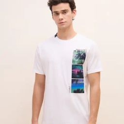 Iconic White Regular fit Printed T-Shirt-image-45