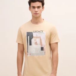 Iconic Beige Regular fit Printed T-Shirt-picture-32