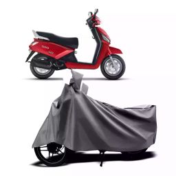Auto Pearl Two Wheeler Cover with Bag for Mahindra Gusto Electric, Silver-image-90