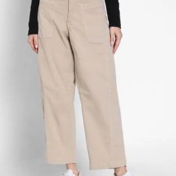 American Eagle Beige Blended Solid Pants-image-39