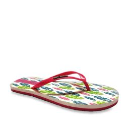 Clog London Women's Pink & White Printed Flip Flops-image-5