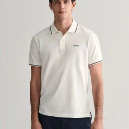 GANT Mens White Polo Collar Short Sleeve Solid T-Shirt-image-53