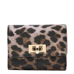 Accessorize London Brown Printed Tri-Fold Wallet for Women-33