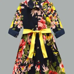 A.T.U.N. Kids Multicolor Floral Print Full Sleeves Dress-image-91