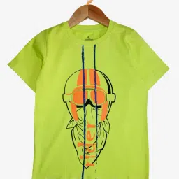 Kiddopanti Kids Lime Green Printed T-Shirt-image-67