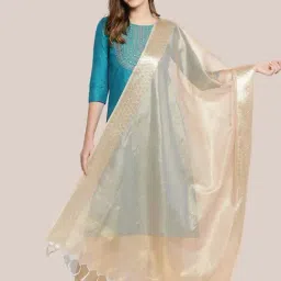 Dupatta Bazaar Rose Gold Zari Work Dupatta-37