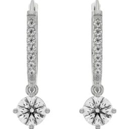 Emori 18k White Gold & Diamond Jisora Hoop Earrings-image-1