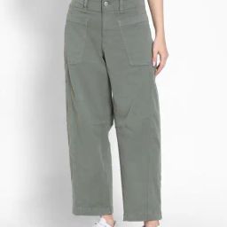 American Eagle Green Blended Solid Pants-image-63