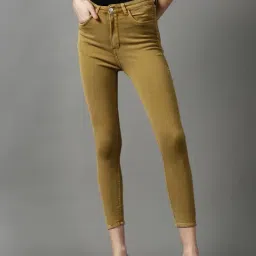 SHOWOFF Khaki Solid Mid Rise Jeans-18