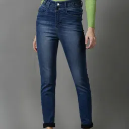 SHOWOFF Blue Solid Mid Rise Jeans-image-82