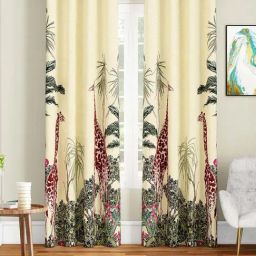 SEJ by Nisha Gupta Cream Polyester 9 Ft. Long Door Curtain - Set of 2-16