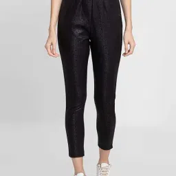 Globus Black Self Pattern Trousers-image-6
