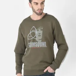 Crimsoune Club Olive Regular Fit Printed Sweatshirt-picture-12