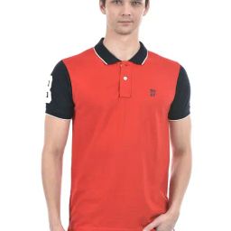 Numero Uno Red Cotton Slim Fit Polo T-Shirt-image-15