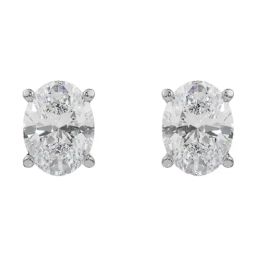 Emori 14k Yellow Gold & Diamond 1 CT Oval Cut Breathtaking Stud Earrings-image-92