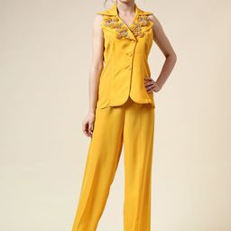 AAKAAR Applique Blazer & Trousers Co-Ord Set-image-27
