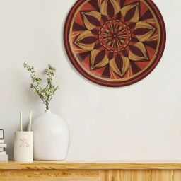 Nestroots Chestnut Charm Mustard & Maroon Porcelain¿Decorative Wall Plate-picture-6