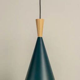 Whispering Homes Wood Tip Pendant Lamp - Cone & Blue-image-79