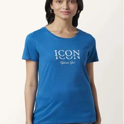 Honey by Pantaloons Blue Cotton Graphic Print T-Shirt-picture-48
