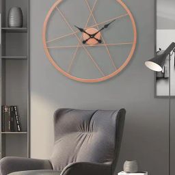 CHRONIKLE Round Copper Rose Gold Iron Wall Clock-19