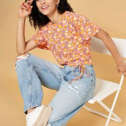 YU by Pantaloons Orange Printed Top-image-28
