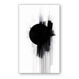 Nestroots Modern Black Circle Black Frame Abstract Canvas Wall Painting image 2