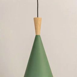 Whispering Homes Wood Tip Pendant Lamp - Cone & Green-image-25