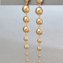 ToniQ Gold Korean Drop Earrings for Women-image-1