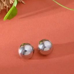 ToniQ Silver Toned Stud Earrings for Women-10