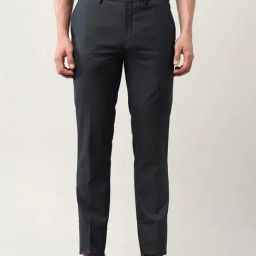 Arrow New York Blue Polyester Slim Fit Textured Formal Trousers-image-69