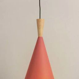Whispering Homes Wood Tip Pendant Lamp - Cone & Pink-24