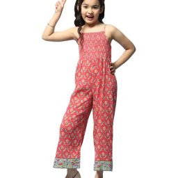 BIBA Girls Kids Pink Cotton Printed Jumpsuit-image-88