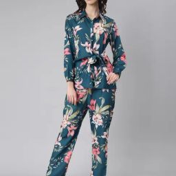 SHOWOFF Teal Floral Print Co-ord Set-picture-36