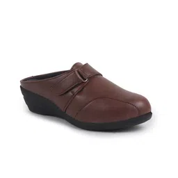 FAUSTO PU Work Wedge Mules with Buckles-18
